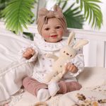 BABESIDE Reborn Babies Doll 17-Inch Sunny Realistic Lifelike Newborn with Softness Cloth Body Real Life Girls Open Eyes,White