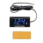 JZK 12 Volt Meter, DC 12V Boat Car Motorcycle LED Voltmeter Waterproof With Blue Led Display, Motorcycle Voltage Monitor, Motorcycle Voltage Display, Digital Car Voltmeter Gauge