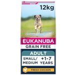 Eukanuba Grain Free Complete Dry Dog Food for Adult Small and Medium Breeds with Fresh Chicken 12 kg