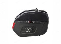 CARIZO Bike Side Luggage Box Black 18 Ltrs with Lock and Reflector Compatible with Yamaha FZ-X