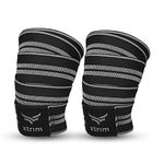 XTRIM Knee Support for Men - Knee Wraps - Knee Stabilizer - Men Knee Bands for Sports, Squats, and Heavy Lifting, Washable Fabric (2 Meters Long, Set of 2, Grey)