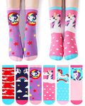 SEEYAN Girls Socks Kids Cotton Funny Cute Cartoon Animal Gifts Socks Childs Novelty Unicorn Pattern Socks 6 Pairs (6 Pairs Unicorn C, 9-13 Years)