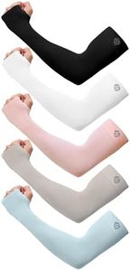 SHINYMOD 5 Pairs Compression Arm Sleeves UV Sun Protection Tattoo Cover Cooling Sleeve for Men Women Sports Cycling Golf