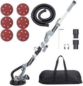 Drywall Sander, 710W Electric Drywall Sander with 6 Pcs Sanding Discs, Variable Speed 800-1700RPM With LED Light, Extendable & Foldable Handle, Carrying Bag