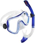 Victoper Dry Snorkel Mask, Anti-Fog Scuba snorkel set adults 180 Panoramic Ultra-Clear face snorkel mask Easy Breathing Professional snorkel and mask for Adult and Youth, Snorkel Kit Bag Included Blue