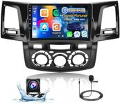 Roinvou 2+64G Android Radio Dash Kit for Toyota Fortuner Hilux 2005-2014, 9" Touchscreen CarPlay Android Auto with HiFi GPS Navigation Bluetooth WiFi FM RDS Radio Backup Camera