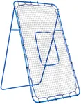 7x4FT Volleyball Rebounder Net, Baseball Lacrosse Rebounder Pitchback Net with 2 x 6-Angle Quick Adjustments, Target Ribbon for Precision, Easy Quick Setup,Ideal for Softball,Soccer and Sport Training