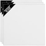 Belle Vous 3 Pack Blank Canvas - 60 x 60cm (24 x 24 inches) - Pre Stretched Canvas Panel Boards - Suitable for Acrylic and Oil Painting Also for Sketching and Drawing