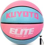 Girls Womens Size 6 (28.5") Elite Basketball with Pump Premium Composite Leather Basketball in&Outdoor Game Gym Training Competition Sports Basketballs Gifts for Girls/Womens KUYOTQ