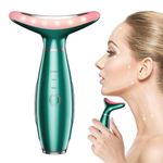 Neck Face Massager, Face Sculpting Tool, Facial Massager Device, 3 Massage Modes with Thermal and Vibration (Green)