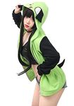 C-ZOFEK Cosplay Hoodie Jacket Mens Womens Green Coat with Ears for Halloween Parties Costume, Green, S