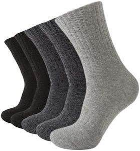 Josnown Mens Wool Socks, 5 Pairs Thick Thermal Winter Athletic Socks Warm Crew Work Hiking Boot Socks