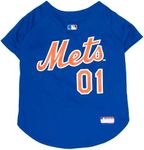 Pets First MLB New York Mets Dog Jersey, Small. - Pro Team Color Baseball Outfit