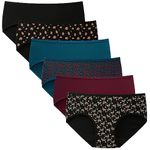 INNERSY Women's Knickers Stretch Cotton Underwear Ladies Briefs Mid Rise Hipster Multipack 6 (14, 3 Vintage Prints/3 Solid Colours)