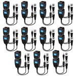 Fanbalunke Passive video balun Connectors 11 Pairs Video Baluns with Power Connector HD bnc to rj45 bnc to ethernet adapter Transmitter BNC Twisted For 720-5MP CCTV Security Camera System