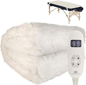 (71x30INCH) Deluxe 1-Inch Thick Fleece Spa Massage Table Warmer Pad & Heating Cover Blanket with EasySet Pro Controller,Lint Free,Super Soft & Cushy (PRO-THICK)