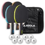 JOOLA Neon Table Tennis Set – 2 Colourful Paddles, 3 Balls & Case for Eye-Catching Play