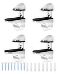 QWORK® 4 Pack Adjustable Glass Shelf Bracket, Wall Mounted Zinc Alloy Glass Shelf Support for 3-20 mm Thickness Glass