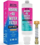 Inline RV Water Filter for Hose NSF Certified Marine Grade Campers and RV Water Filter Inline for Garden Hose with Flexible Hose Protector