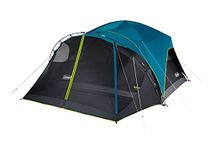 Coleman 8-Person Carlsbad Dark Room Dome Camping Tent with Screen Room, 2 Rooms, Blue