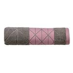 Olivia Rocco Towels Inca Super Soft Cotton Towel Luxury Diamond Jacquard Hand Bath Sheet Bathroom Hotel Collection, Bath Towel Grey/Pink