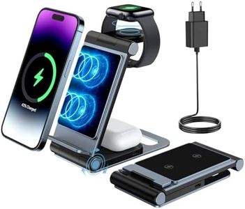 Bolvunes Chargeur sans Fil, Station de Charge sans Fil 3 en 1, Support Pliable pour iPhone 15/14/13/12/11/XS/XR/X/8, pour iWatch 9/8/7/6/SE/5/4/3/2, pour Airpods Pro/3/2