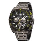 Nautica Men's Tin Can Bay Chrono IP Gunmetal Stainless Steel Bracelet Watch (Model: NAPTCF210), Black