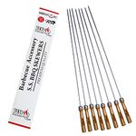 Barbecue Pit ® Round Rod S.S. 304 Food Grade Skewer for BBQ Tandoor with Wooden Handle (Overall Length 24" INCHES) 60CM - 8 pcs