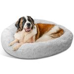 Best Friends by Sheri The Original Calming Donut Cat and Dog Bed in Lux Fur Gray Extra Large 45x45