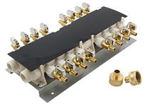 Apollo PEX 6907984CP 16 Port PEX Manifold (3/4-inch Inlets, 1/2-inch Outlets) with Shutoff Valves