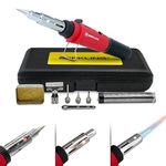 Berkling BSG-568 Butane Soldering Iron Kit - Self-Ignite, Instant Start, Portable Cordless Welding Micro Solder Torch Heat Gun Includes 5 Tips, 15g 60/40 Rosin Core Solder Wire, Mini Wrench, Sponge