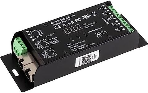 SIRS-E 4 Channel CV DMX Digital PWM Decoder for RGB & RGBW LED Lighting 12-36V DC UL Recognized Controller 4x8A Dimmer SR-2102BEA-RJ45