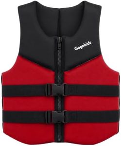 Gogokids Youth Swim Vest for Kids Teens Boys Girls 50-90 lbs & 75-125 lbs, Soft 3D Fabric Swim Jacket, Lightweight Pool Float Vest with Adjustable Straps for Swimming Boating Kayak Beach Water Sports
