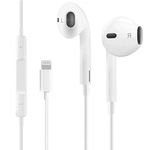 In-Ear Headphones iPhone 14 【Apple MFI Certified】 Lightning Earphones HiFi Audio Stereo with Microphone & Volume Control Headset Compatible with iPhone 14/14 Pro/13/12/SE/11/X/XR/8/7 Plus