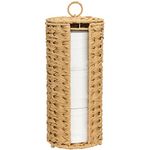 GRANNY SAYS Wicker Toilet Paper Holder, Pack of 1 Free Standing Toilet Rolls Holder, Bathroom Toilet Roll Holder, Porte Papier Toilette Sur Pied, Decorative Toilet Paper Holder Wicker for 3 Rolls