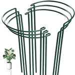 6 Pack Plant Support Stakes, Half-Round Plant Support, Green Plant Support Ring, Rust-Proof, Durable for Indoor and Outdoor Plants, Such as Peonies, and Hydrangeas