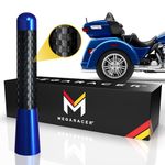 Mega Racer 3.1" Navy Carbon Fiber Motorcycle Antenna for Harley Davidson All Models 1989 – 2022, Screw-On Replacement Antenna, Copper Coil Internals, Car Wash Safe, 1 Piece