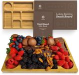 Lukata Grazing Board - Small Charcuterie Board for Snacks Cheese & Appetizers - Durable Bamboo Serving Platter for Parties Guests Picnics - 32cm x 22cm x 2cm