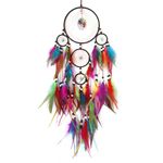 Donko Tree of Life Dream Catcher, Crystal Stone Dream Catcher for Bedroom Adult, Large Dream Catchers for Wall Hanging Colorful Feather Dream Catcher for Bedroom Wall Decor