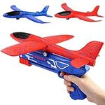 Glider Planes Launcher Toy, Airplane Throwing Foam Aeroplanes with Catapult Gun, Outdoor Garden Activities Toys Games Birthday Present Gift for Kids Age 3 4 5 6 7 8 9 10 Years Old Boys Girls