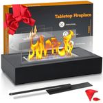 BACOENG Tabletop Fire Pit, Portable Bio Ethanol Fireplace, Table Top Fire Pit Bowl for Outdoor and Indoor