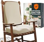 Elmara Rocking Chair Cushion Set, Ultra-Comfortable Jumbo Non Slip for Indoor/Outdoor, 4" Thick Contour Memory Foam, Durable Rocking Chair Cushions Outdoor, Rocking Chair Cushions Indoor (Beige)