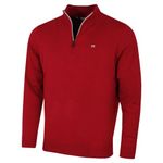 Calvin Klein Mens Campus 1/2 Zip Sweater - Burgundy/Silver - M