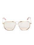 GUESS Women's 0 Sunglasses, Shiny Rose Gold, 55