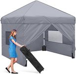 Gazebo, Pop Up Gazebo 3mx3m with Coated Thincken Steel Frame, Party Tent Waterproof, 50+UV Protection, Included Roller Bag for Party, Camping, Outdoor Activities - Grey