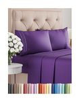 Queen Size 4 Piece Sheet Set - Comfy Breathable & Cooling Sheets - Hotel Luxury Bed Sheets for Women & Men - Deep Pockets, Easy-Fit, Extra Soft & Wrinkle Free Sheets - Purple Oeko-Tex Bed Sheet Set
