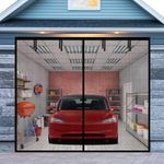 Garage Door Screen for 1 Car Garage 10x7FT, Magnetic Screen Garage with Retractable Fiberglass Mesh and Heavy Duty Weighted Bottom, Easy Assembly & Pass, Hands Free Screen Door Kit