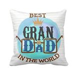 Yaya Cafe Gifts for Grandfather, Cute Best Grandad in The World Cushion Cover - 16x16 inches | Birthday Fathers Day Grandpa Gifts