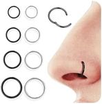 Diamday 8pcs 16G Nose Ring Hoops 31