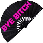 SoJourner Bags Rave Fan - Bye Gay Fan and Rave Fan - Large Folding Fan for Festivals, Halloween, Burlesque, Rainbow Outfits for Women & Rave Accessories - Festival Clack Fan